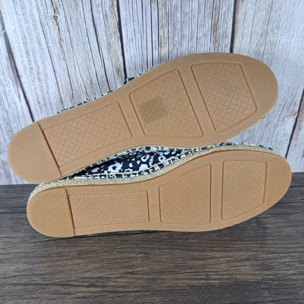 Tory Burch Risa Espadrille Slip On Loafer Women's Sz 9 Navy Ivory Lovers Floral - Picture 7 of 10